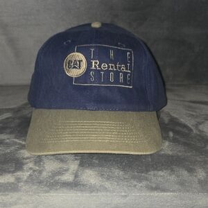 Vintage Hat CAT Navy and Olive Baseball Cap